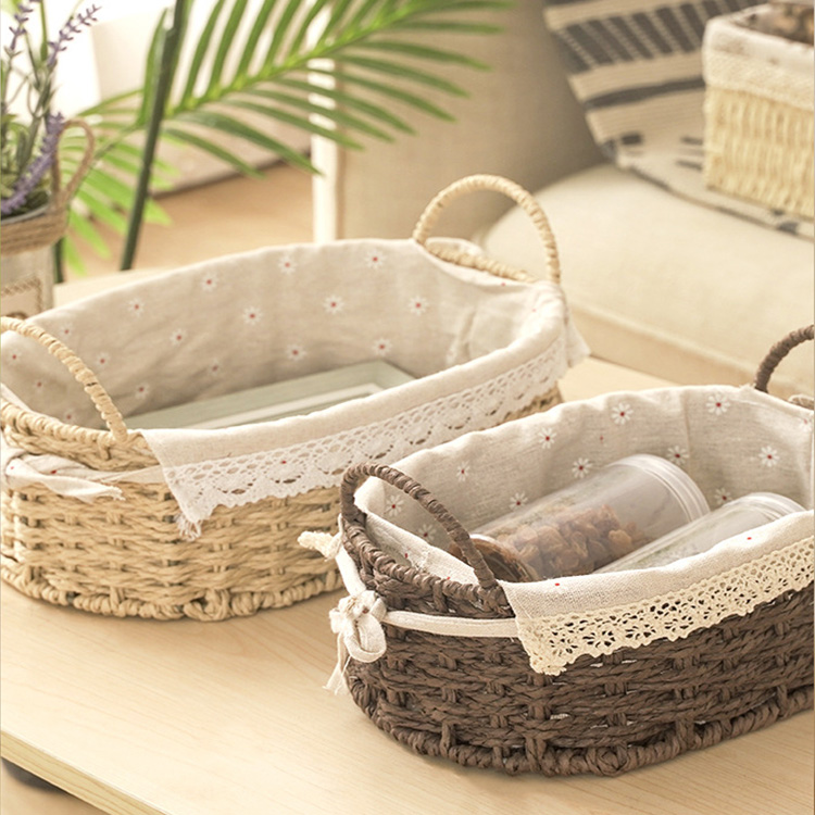 Storage basket straw weaving wholesale sundry storage basket organizer storage basket box