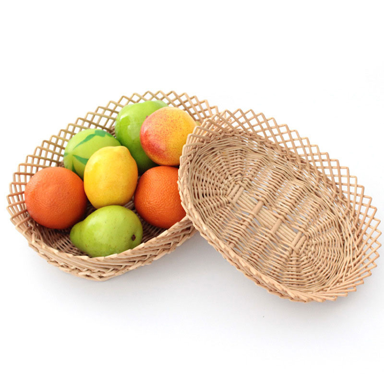 Wicker fruit basket steamed bread pointed storage basket wicker kitchen basket