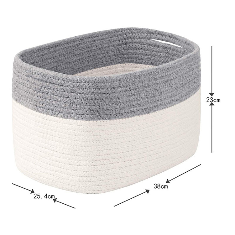 Storage basket wholesale price custom logo folding sundry cotton rope woven storage box basket
