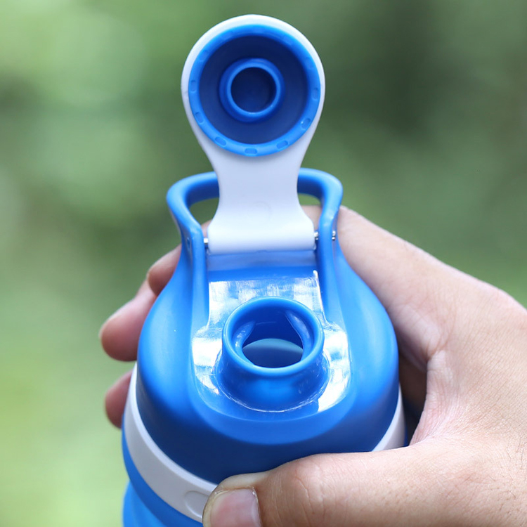 Hot silicone drinking collapsible water foldable sports customizable water bottles
