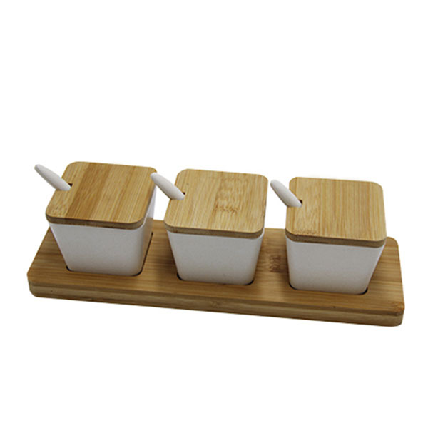 New design eco-friendly bamboo tray with kids bamboo fiber small bowls set