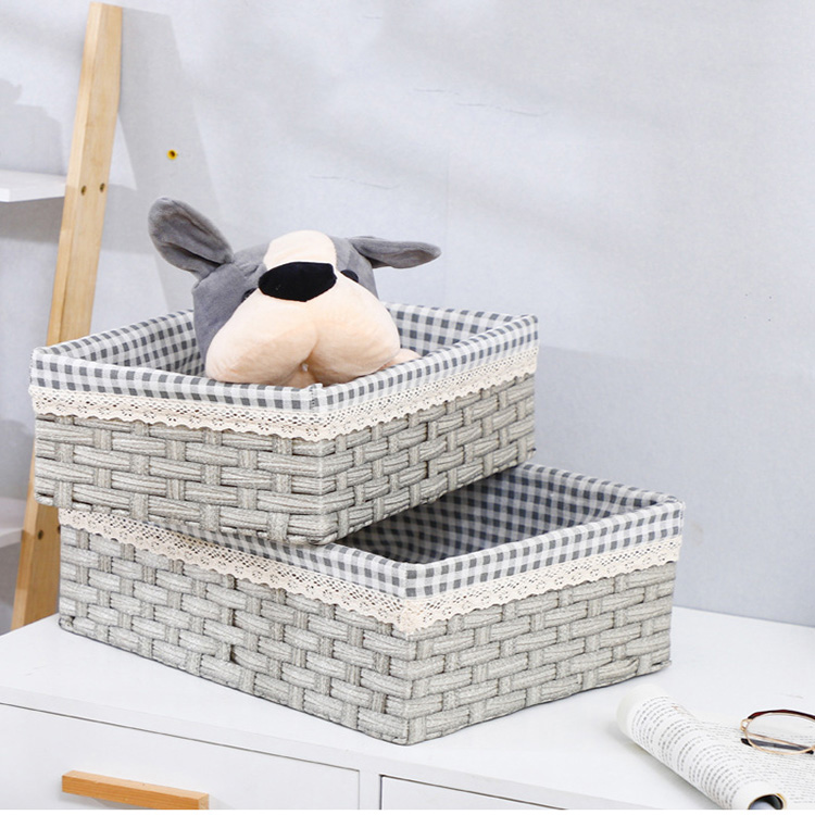 Rattan knitting weaving storage box small storage basket multifunctional storage basket organization