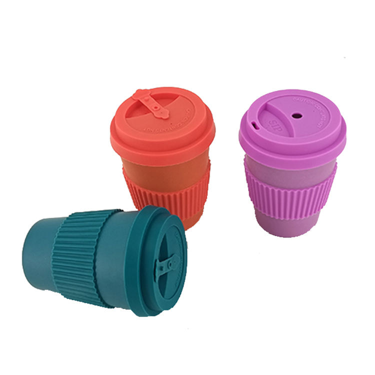2022 wholesale Eco Friendly High Quality New Bamboo Fiber Water Coffee Cup with Lid Sleeve