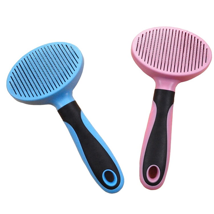 Wholesale pet dog cat massage hair grooming combs with self clean button