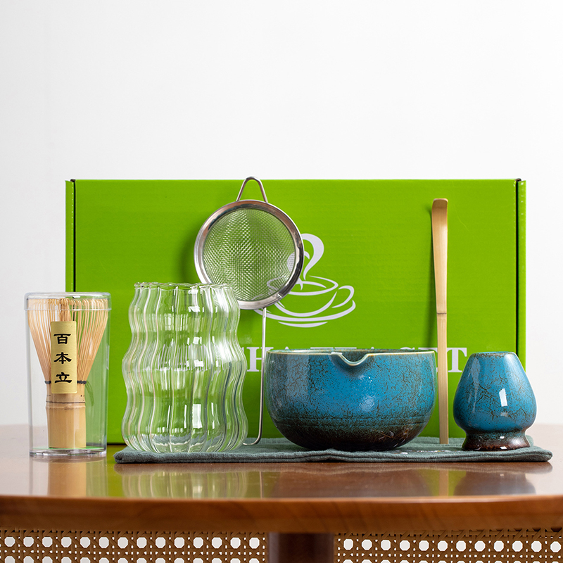 OEM Handmade Bamboo Whisk Chasen Set Japanese Matcha Bowl Scoop and Whisk Holder Matcha Set Customized for Ceremony