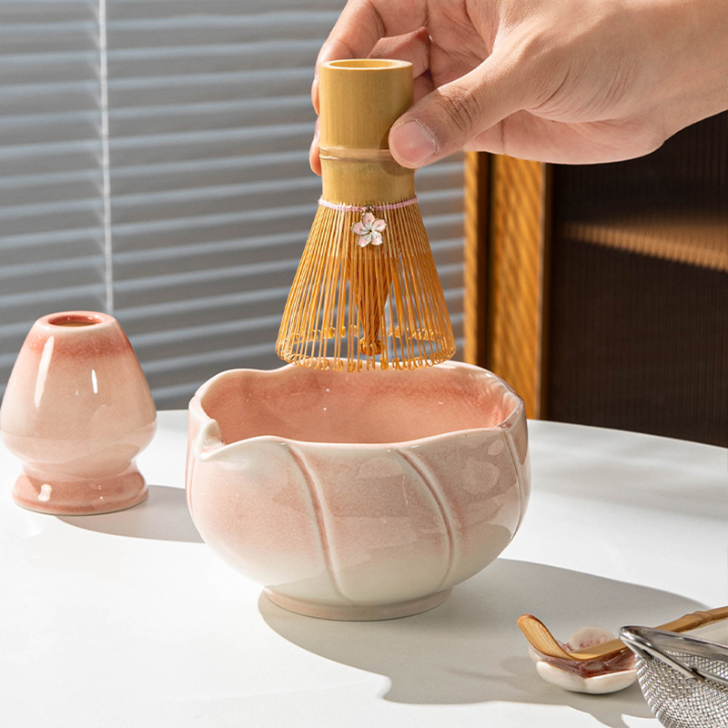 Matcha Bowl Ceramic Japanese Tea Whisk Set Tea Whisk Bamboo Matcha Brush Hundred Benli Tea Ceremony Gift Box