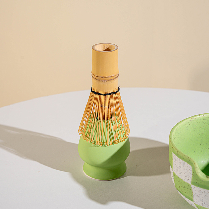 Complete Matcha Accessories Tools Colorful Grid Design Type Ceramic Matcha Bowl Set with Customize Logo